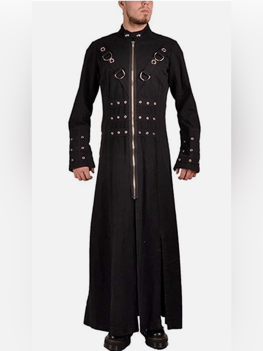 Men's Tripp NYC Hellraiser black Denim Trenchcoat size Small